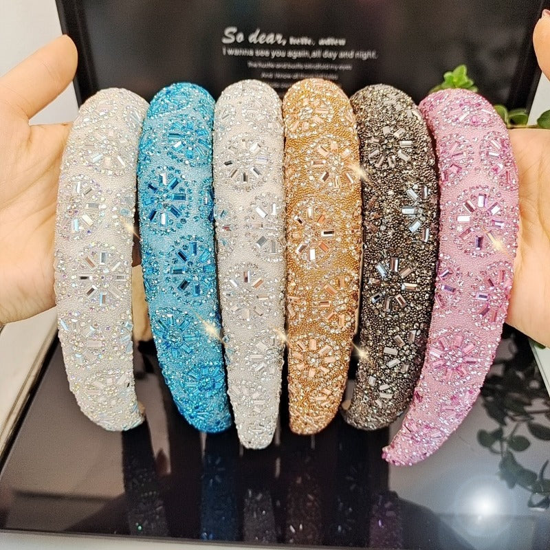 Wholesale Heavy Industries Shining Crystal High Headtop Light Luxury Fashion Versatile High End Headband